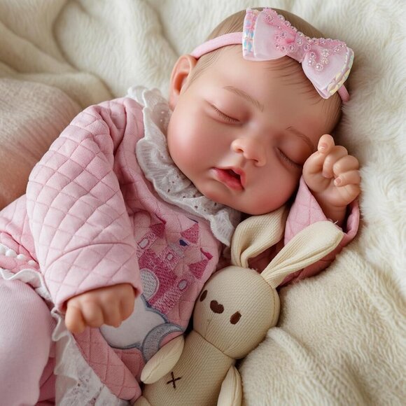 17-Inch Real Baby Feeling Realistic-Newborn Sweet Smile Sleeping Dolls - Picture 5 of 7